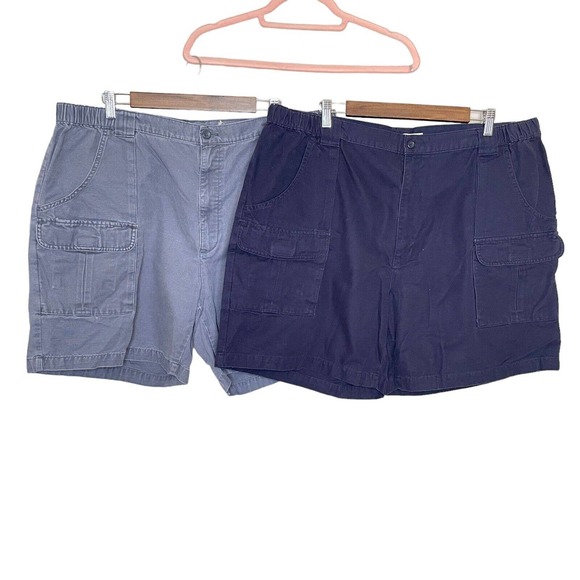 Lot Of Savane 44 Mens Navy Blue Flat Front Pockets Casual Cargo